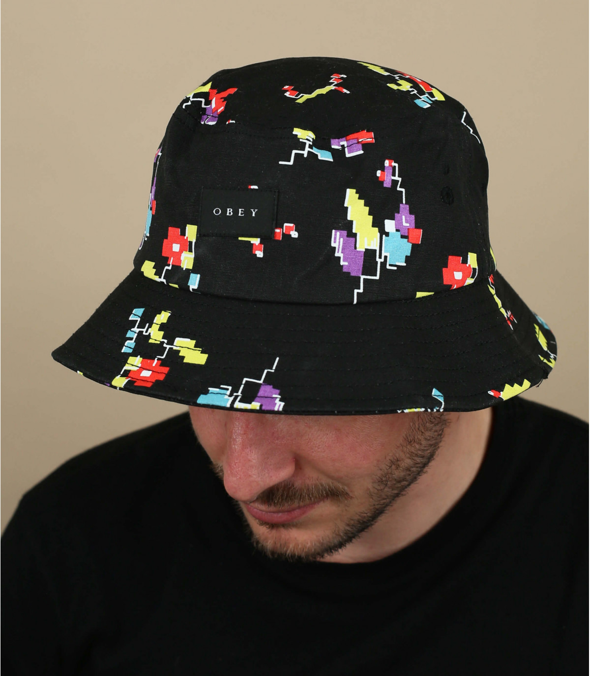 Digital Floral Bucket black
