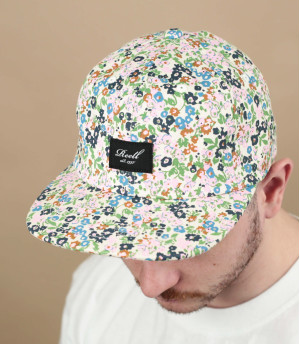 Flat 6 Panel Cap floral peace